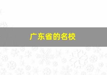 广东省的名校