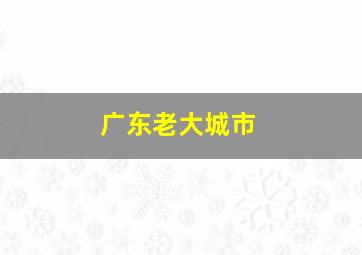 广东老大城市