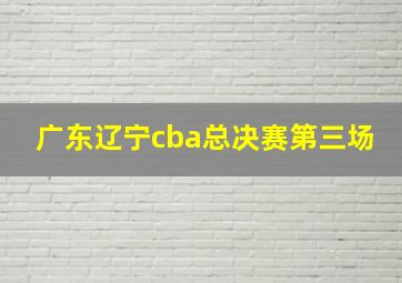 广东辽宁cba总决赛第三场