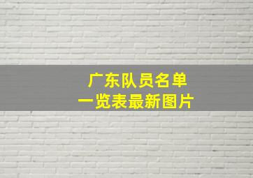 广东队员名单一览表最新图片