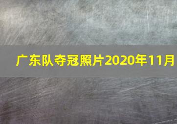 广东队夺冠照片2020年11月