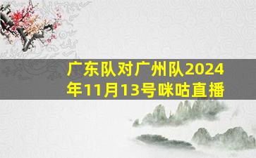 广东队对广州队2024年11月13号咪咕直播