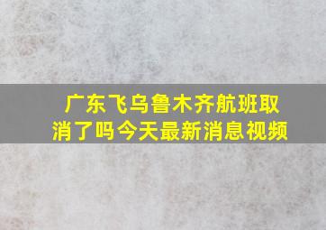 广东飞乌鲁木齐航班取消了吗今天最新消息视频