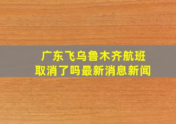 广东飞乌鲁木齐航班取消了吗最新消息新闻