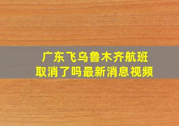 广东飞乌鲁木齐航班取消了吗最新消息视频