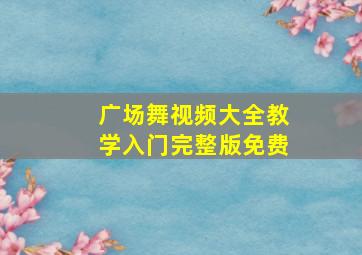 广场舞视频大全教学入门完整版免费