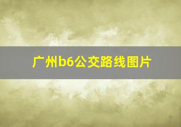 广州b6公交路线图片