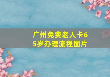 广州免费老人卡65岁办理流程图片