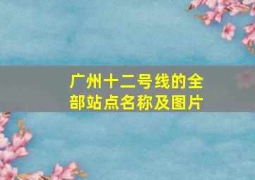 广州十二号线的全部站点名称及图片