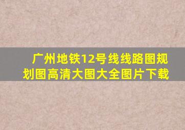 广州地铁12号线线路图规划图高清大图大全图片下载