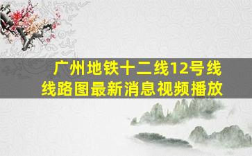 广州地铁十二线12号线线路图最新消息视频播放