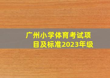 广州小学体育考试项目及标准2023年级