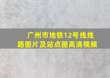 广州市地铁12号线线路图片及站点图高清视频