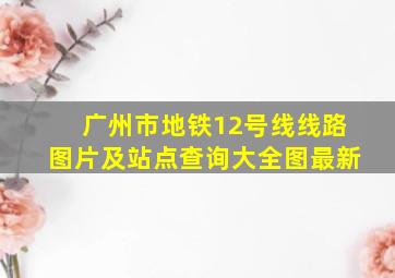 广州市地铁12号线线路图片及站点查询大全图最新