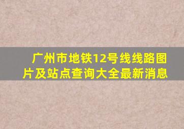 广州市地铁12号线线路图片及站点查询大全最新消息