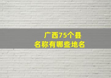 广西75个县名称有哪些地名