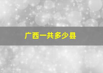 广西一共多少县