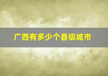 广西有多少个县级城市