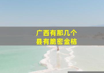 广西有那几个县有脆密金桔