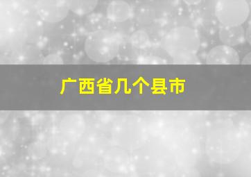 广西省几个县市