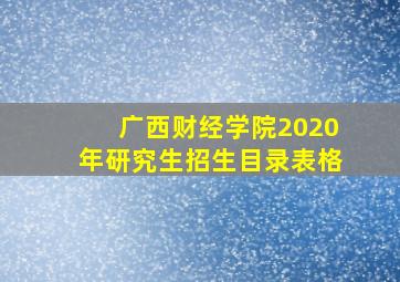 广西财经学院2020年研究生招生目录表格