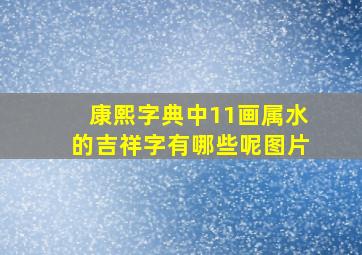 康熙字典中11画属水的吉祥字有哪些呢图片