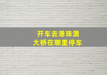 开车去港珠澳大桥在哪里停车