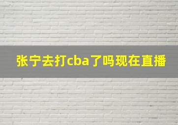 张宁去打cba了吗现在直播