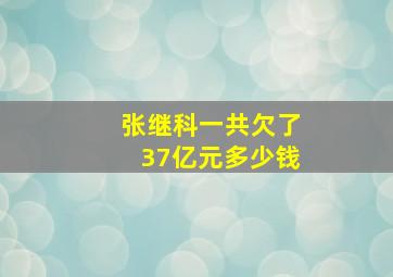 张继科一共欠了37亿元多少钱