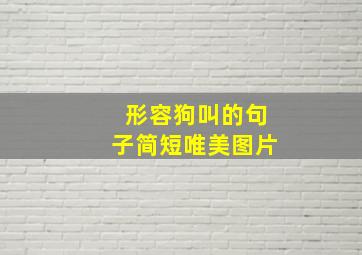 形容狗叫的句子简短唯美图片