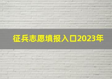 征兵志愿填报入口2023年