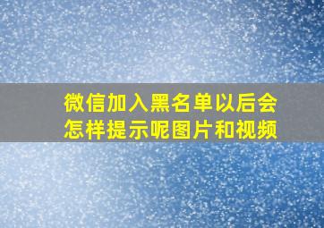 微信加入黑名单以后会怎样提示呢图片和视频