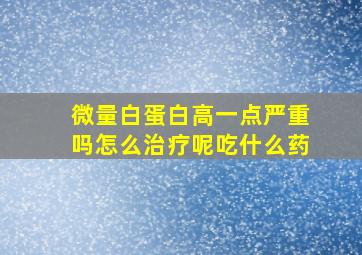 微量白蛋白高一点严重吗怎么治疗呢吃什么药