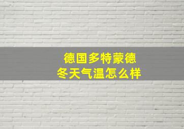 德国多特蒙德冬天气温怎么样