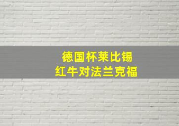 德国杯莱比锡红牛对法兰克福