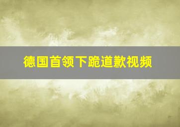 德国首领下跪道歉视频