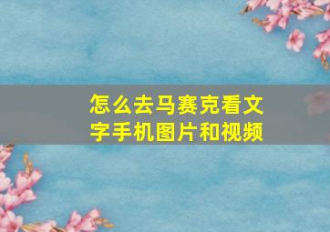 怎么去马赛克看文字手机图片和视频