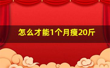 怎么才能1个月瘦20斤