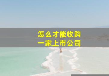 怎么才能收购一家上市公司