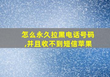 怎么永久拉黑电话号码,并且收不到短信苹果