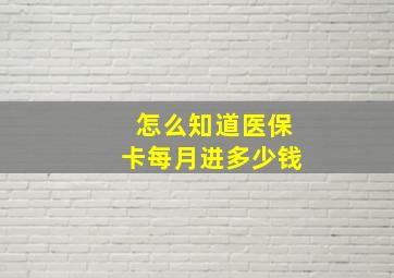 怎么知道医保卡每月进多少钱