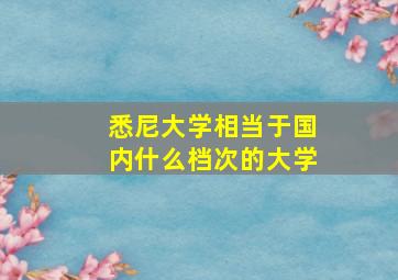 悉尼大学相当于国内什么档次的大学