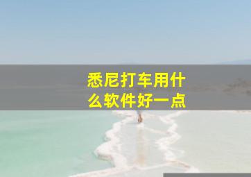 悉尼打车用什么软件好一点