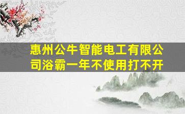 惠州公牛智能电工有限公司浴霸一年不使用打不开