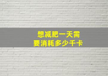 想减肥一天需要消耗多少千卡