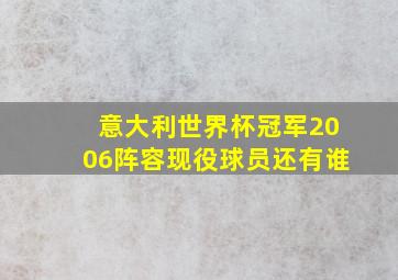 意大利世界杯冠军2006阵容现役球员还有谁