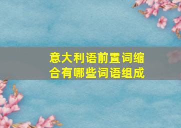 意大利语前置词缩合有哪些词语组成