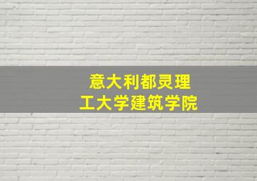 意大利都灵理工大学建筑学院