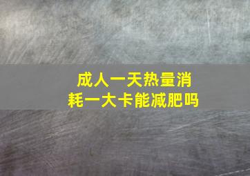 成人一天热量消耗一大卡能减肥吗