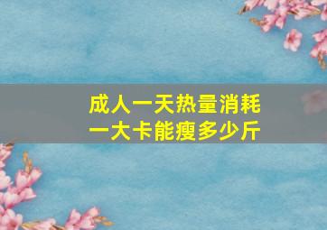 成人一天热量消耗一大卡能瘦多少斤